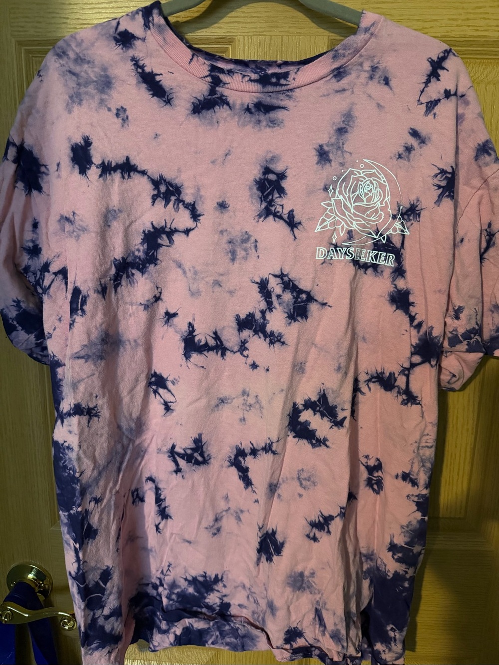 Dayseeker Pink and Navy Tie-Dye Tee
